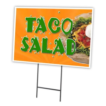 Signmission Taco Salad Yard Sign & Stake outdoor plastic coroplast window, C-1824-DS-Taco Salad C-1824-DS-Taco Salad